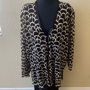 SAM Vintage Sheer Mesh Embroidered Scallop Pattern